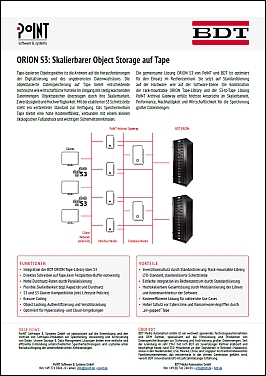 ORION S3: Skalierbarer Object Storage auf Tape